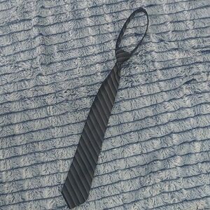 Elegant Black & gray Striped‎  zipper Tie